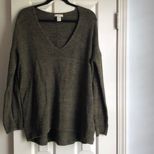 H&M Hunter Green V-Neck Sweater